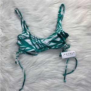NWT Pacsun Lace Up Bikini Top Full Coverage 115